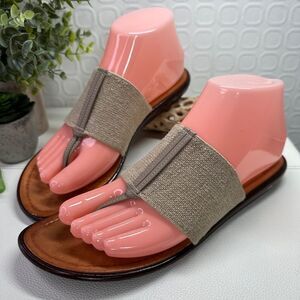 Callisto of California Leather Sandal Elastic Upper‎ SZ 9 Beige